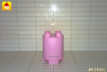 Кубик-колонна, башенка круглый 2х2х2 розовый