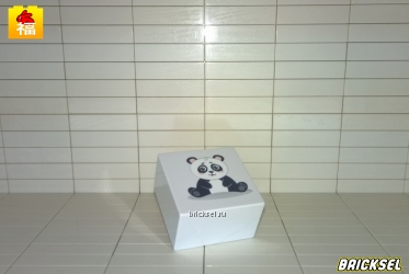 Кубик без шпилек 2х2 "панда" белый