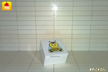 Кубик без шпилек 2х2 "пчела" белый