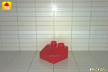 Кубик скос 2х2 в 1х2 красный