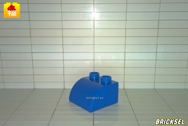 Кубик скос 2х2 в 1х2 закругленный синий