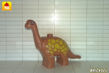 Бронтозавр в желтое пятнышко коричневый