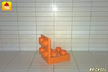Пластинка-уголок вверх переходник на вертикальную плоскость 2х2/2х2 оранжевая
