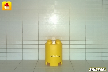 Кубик-колонна, башенка круглый 2х2х2 желтый