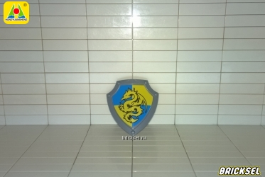 Рыцарский щит ордена дракона желто-голубой