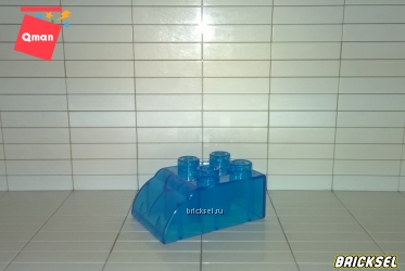 Кубик скос закругленный 2х3 прозрачный синий