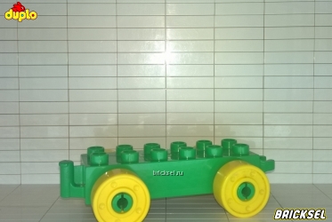 Колесная база 2х6 с желтыми колесами зеленая