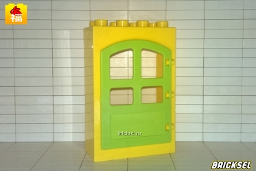 Дверь с салатовой дверцей желтая