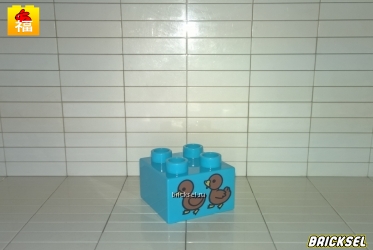 Кубик 2х2 два коричневых утенка голубой
