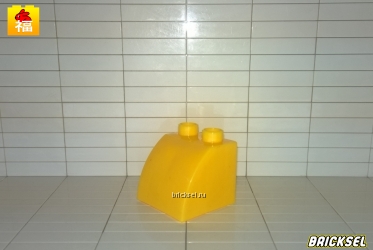 Кубик скос 2х2 скругленный высокий желтый