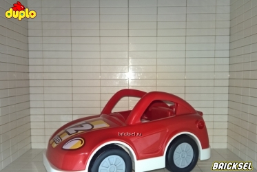 Машинка гоночная инерционная с цифрой 12, красно-белая