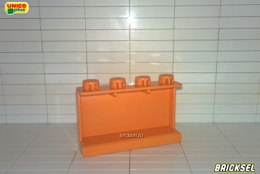 Полка, стена, панель 1х4 оранжевая