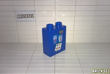Кубик с наклейкой "Набор красок" 1х2х2 синий