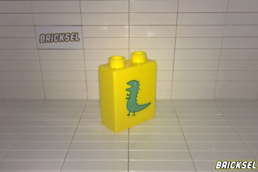 Кубик "Игрушка Динозаврик" 1х2х2 желтый