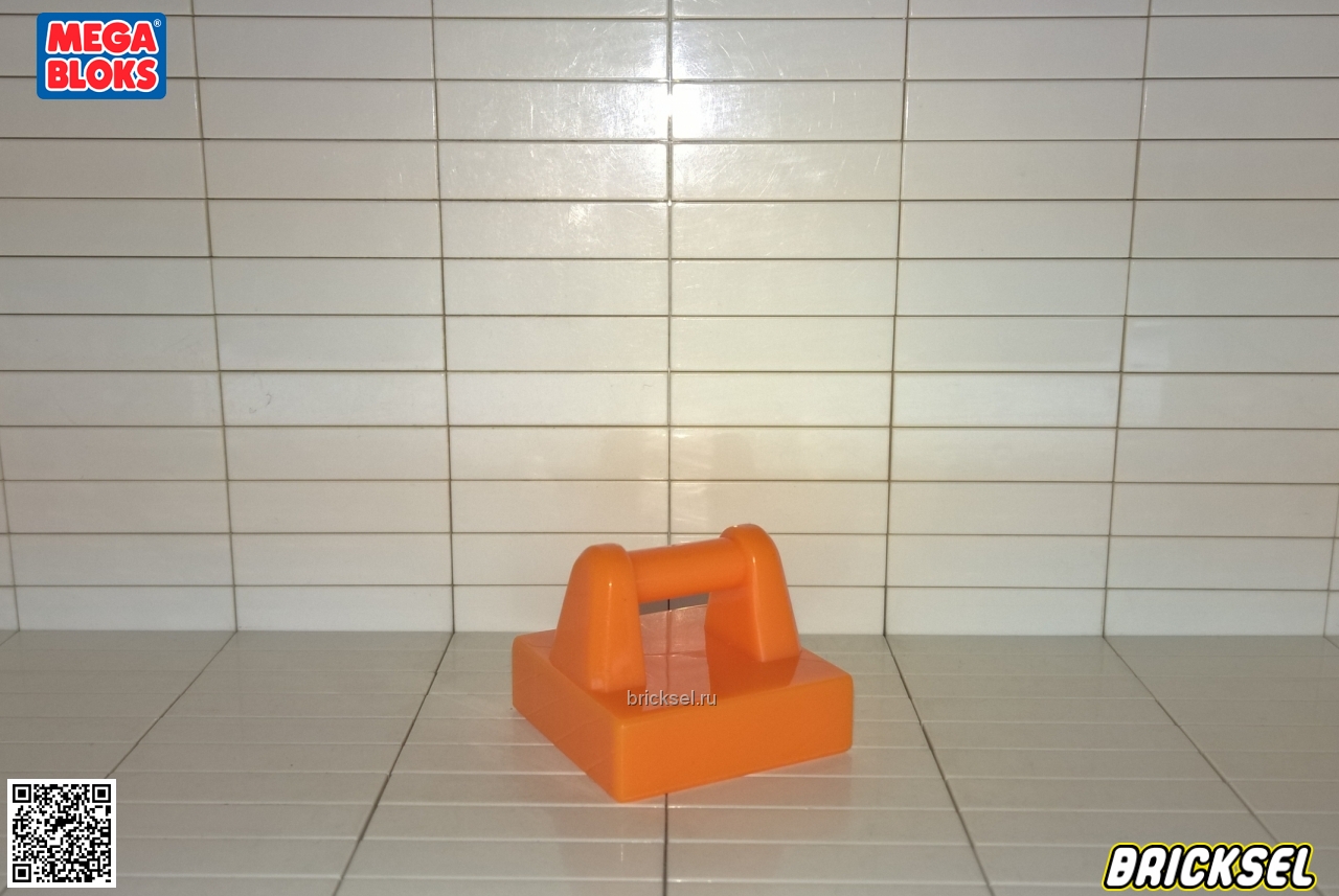 Мега Блокс Плитка 2х2 с верхним навесом оранжевая, Оригинал MEGA BLOKS