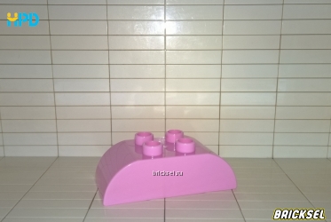 Кубик-верхушка скос 2х4 скругленный с двух сторон розовый
