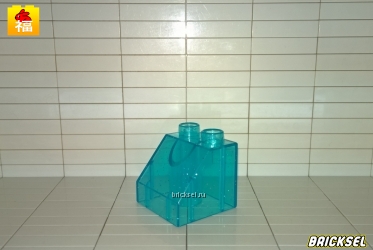 Кубик 2х2 со скосом 45' прозрачный с блестками голубой