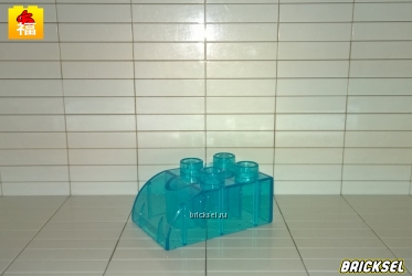 Кубик скос 2х3 закругленный прозрачный с блестками голубой