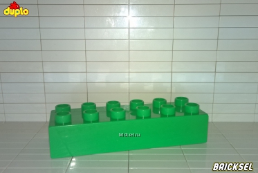 Кубик LEGO DUPLO 2х6 зелёный