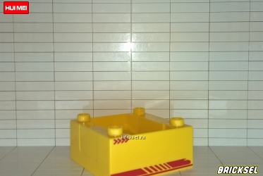 Ящик, контейнер с красными рисунками желтый