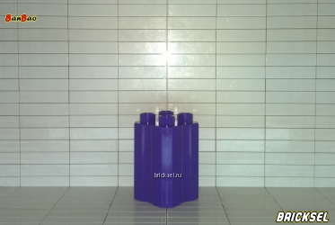 Кубик колонна 2х2х2 фиолетовая резная