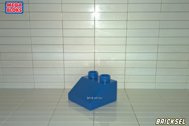 Мега Блокс Кубик скос 2х2 с легкими блестками синий, Оригинал MEGA BLOKS, редкий