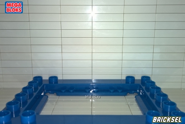 Пластина-переходник с 6х8 дупло с центром под 8х12 мелкое лего с легкими блестками синяя