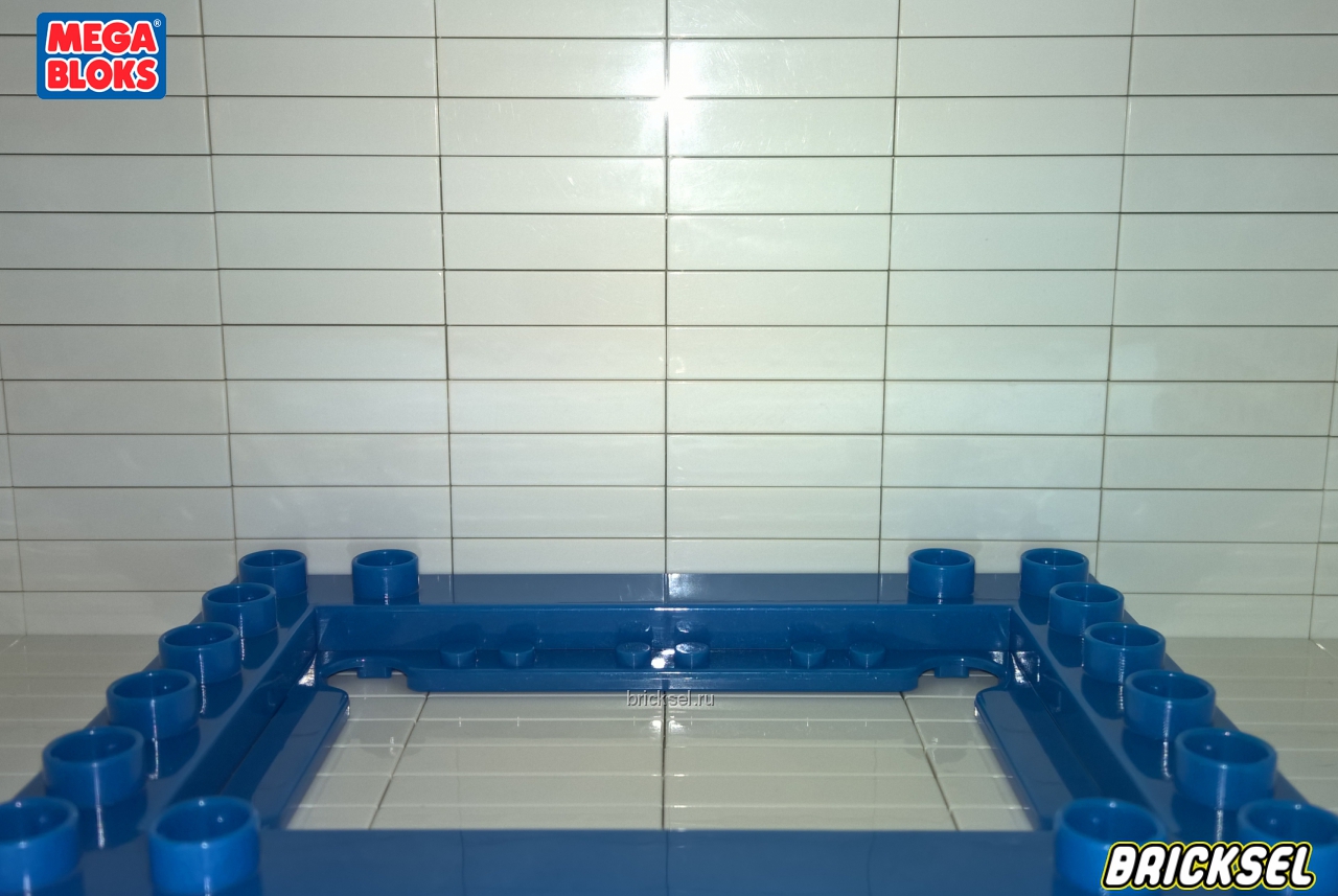 Мега Блокс Пластина-переходник с 6х8 дупло с центром под 8х12 мелкое лего с легкими блестками синяя, Оригинал MEGA BLOKS