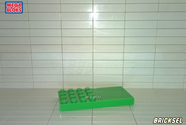 Плитка, пластинка-переходник с дупло 2х4 на мелкое лего зеленая(универсальная крупное/мелкое лего, вставка в большую пластину переходник)