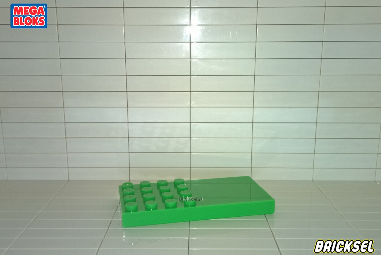 Мега Блокс Плитка, пластинка-переходник с дупло 2х4 на мелкое лего зеленая(универсальная крупное/мелкое лего, вставка в большую пластину переходник), Оригинал MEGA BLOKS, очень редкая