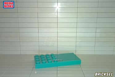 Плитка, пластинка-переходник с дупло 2х4 на мелкое лего (универсальная крупное/мелкое лего, вставка в большую пластину переходник) бирюзовая