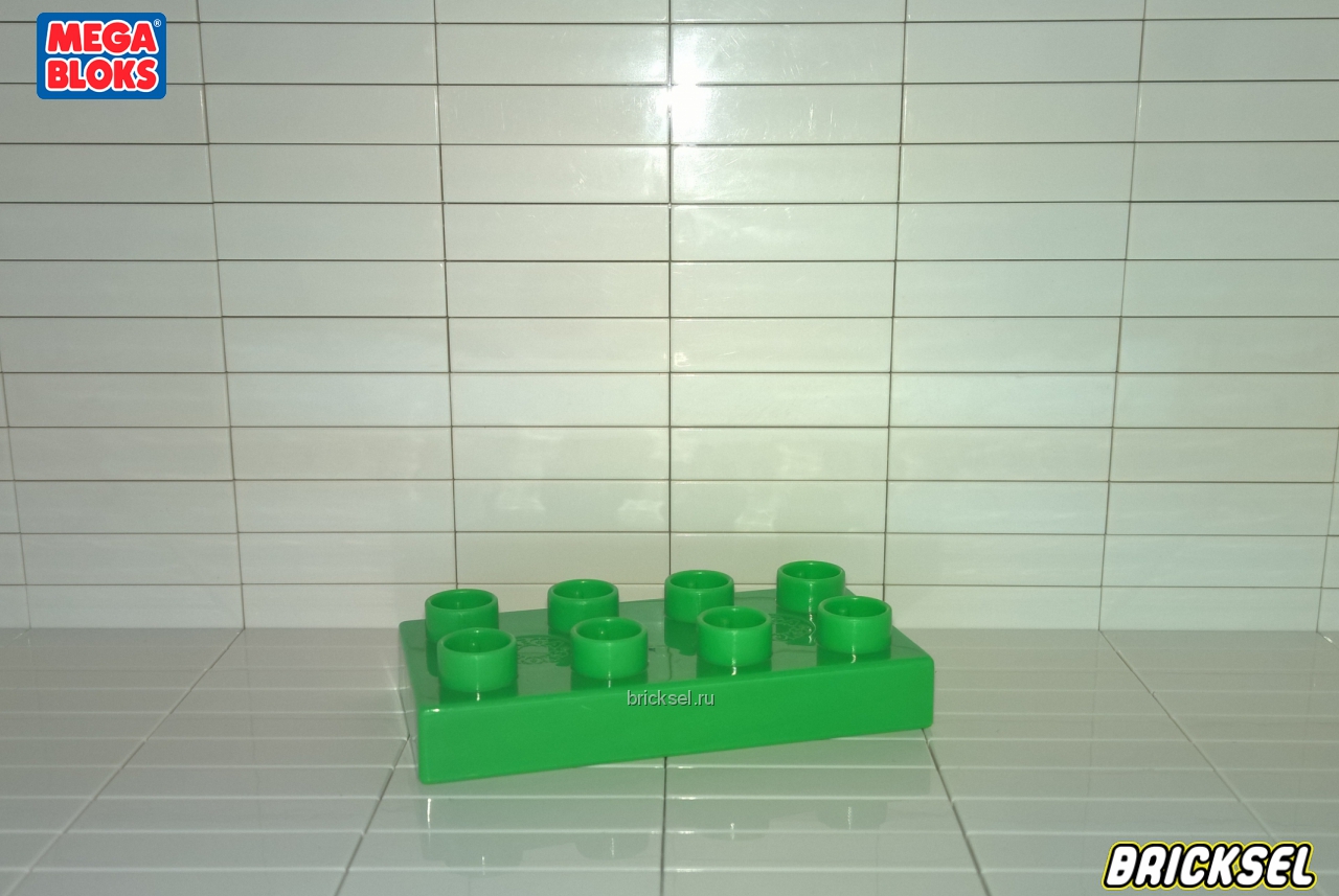 Мега Блокс Пластинка 2х4 зеленая, Оригинал MEGA BLOKS, частая