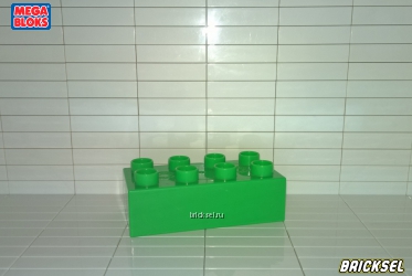 Мега Блокс Кубик 2х4 зеленый, Оригинал MEGA BLOKS, частый