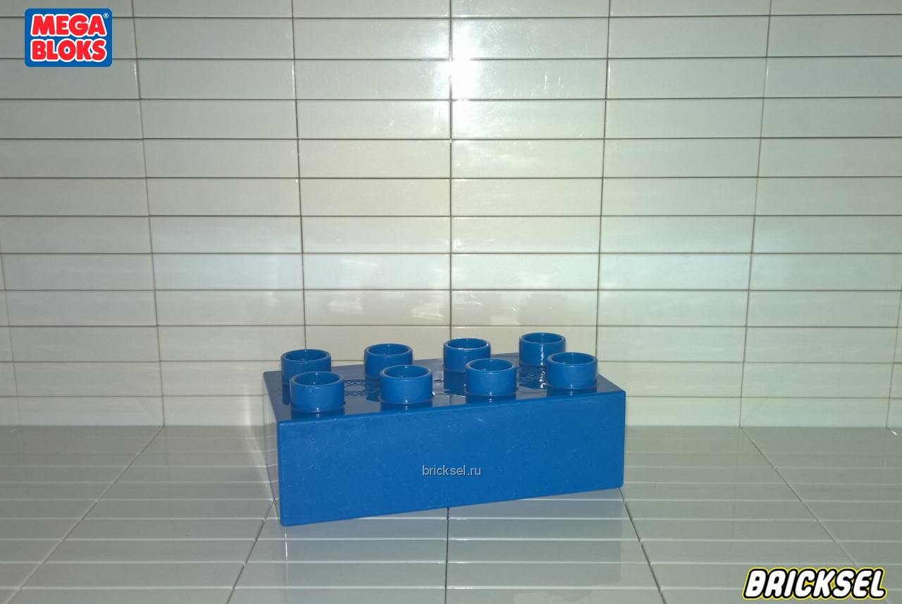 Мега Блокс Кубик 2х4 с легкими блестками синий, Оригинал MEGA BLOKS