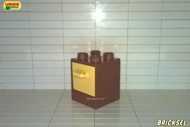 Тумба со светло-желтым ящиком темно-коричневая