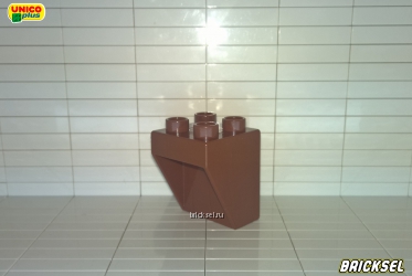 Расширительный кубик из 1х2 в 2х2 темно-коричневый